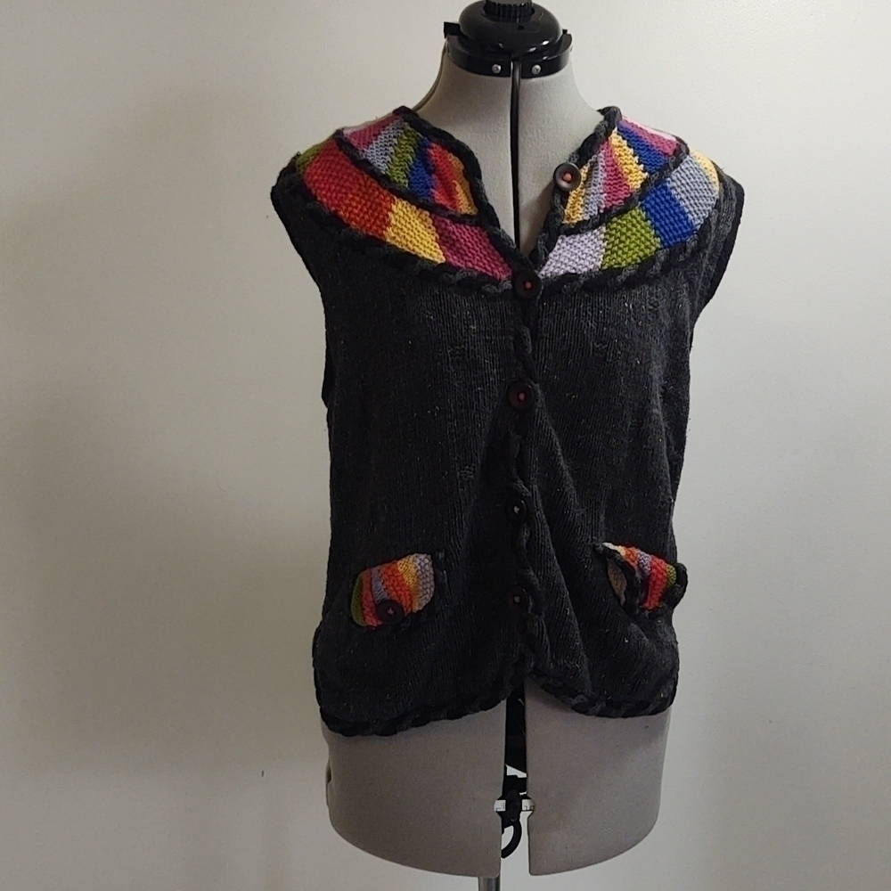 Vintage Bellepointe Rainbow Striped Sweater Vest
